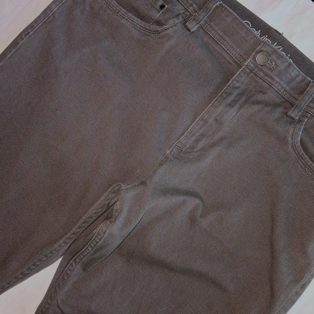 Calvin Klein Men Charcoal Gray Chinos Flat Front Pants W34 L30
